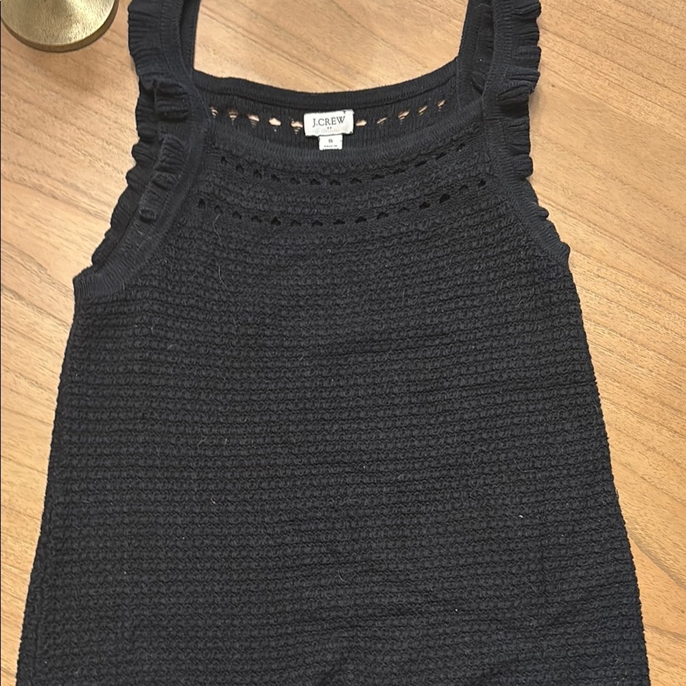 J.Crew Black Crocheted Sleeveless Top